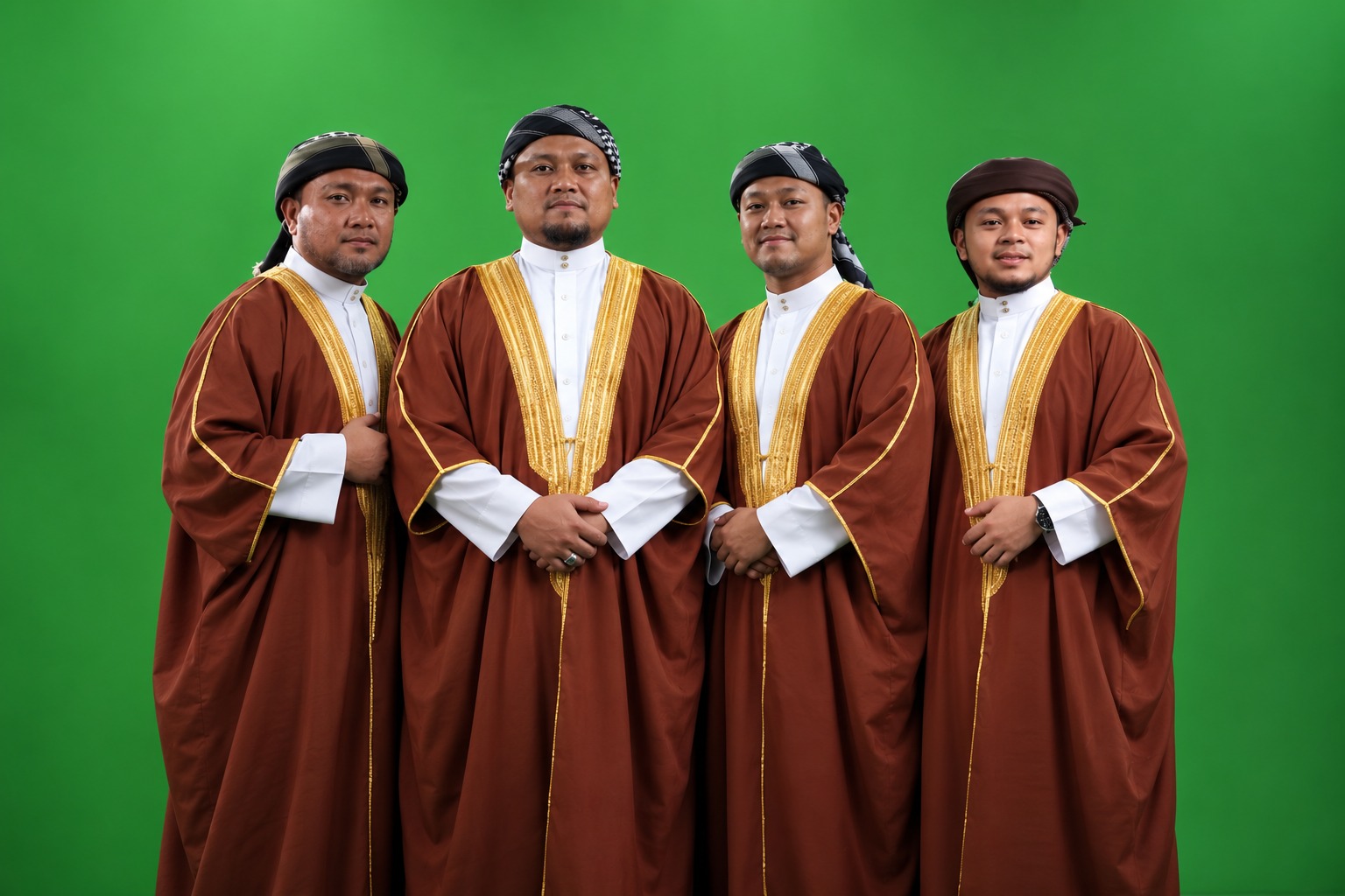 Empat anggota Madinah bergambar di studio